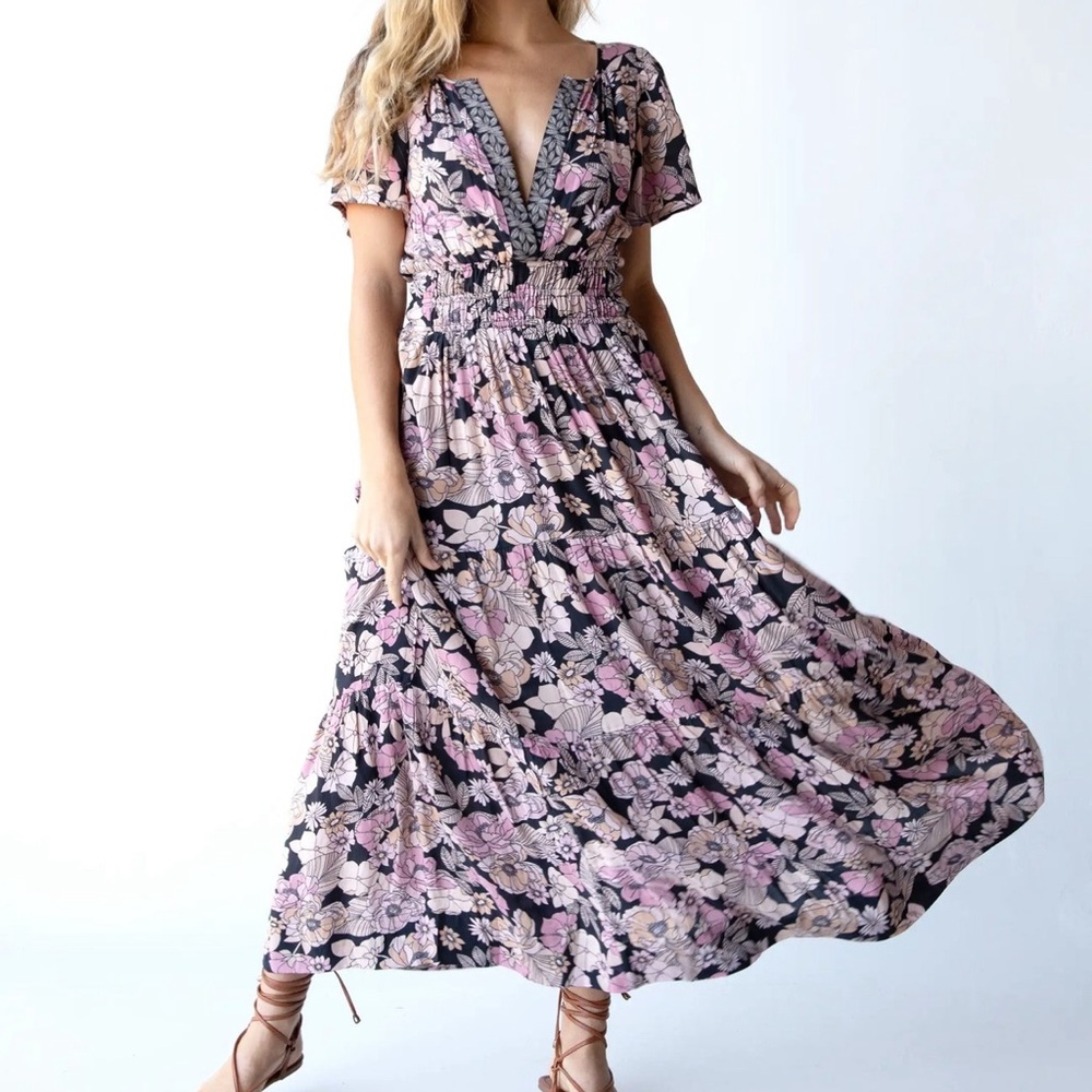 Bella Maxi Dress - Light Pink Floral by Natural Life